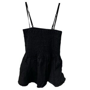 OGL Smocked Opal Tank Top Small Peplum Fringe Baby Doll Y2K Black NWT